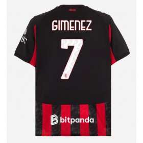 AC Milan Santiago Gimenez #7 Hemmakläder 2025-26 Kortärmad